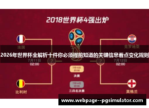 2026年世界杯全解析十件你必须提前知道的关键信息看点变化规则