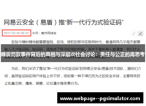 魏震罚款事件背后的真相与深层次社会讨论：责任与公正的再思考
